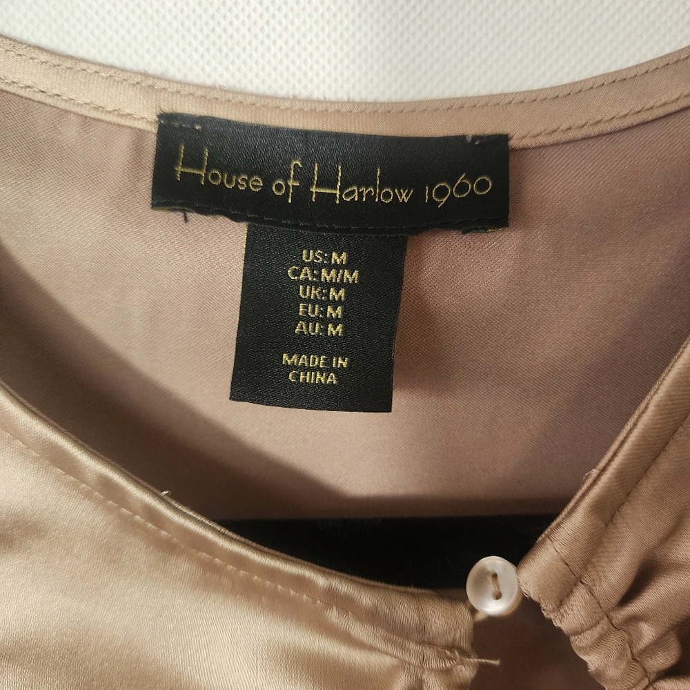 House of Harlow Revolve Satin Ruched Gold Top - Picture 5 of 5
